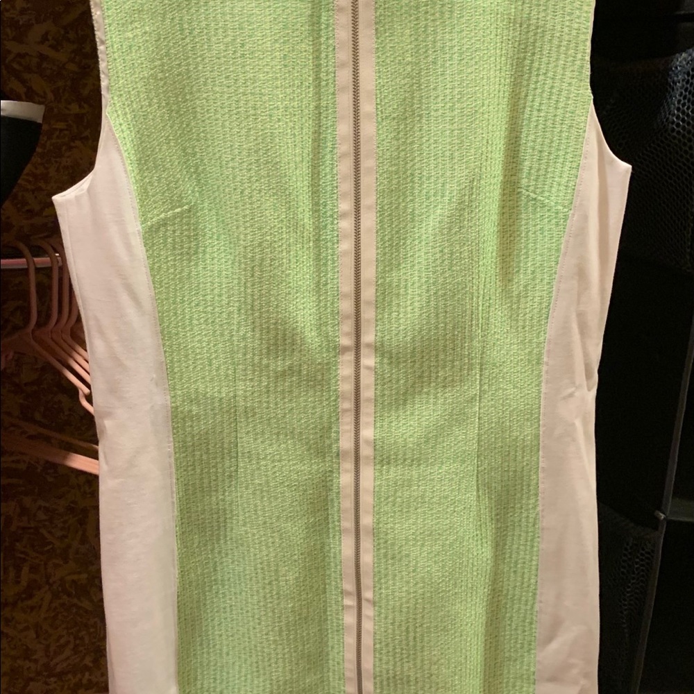 Elie Tahari dress in lime green and white